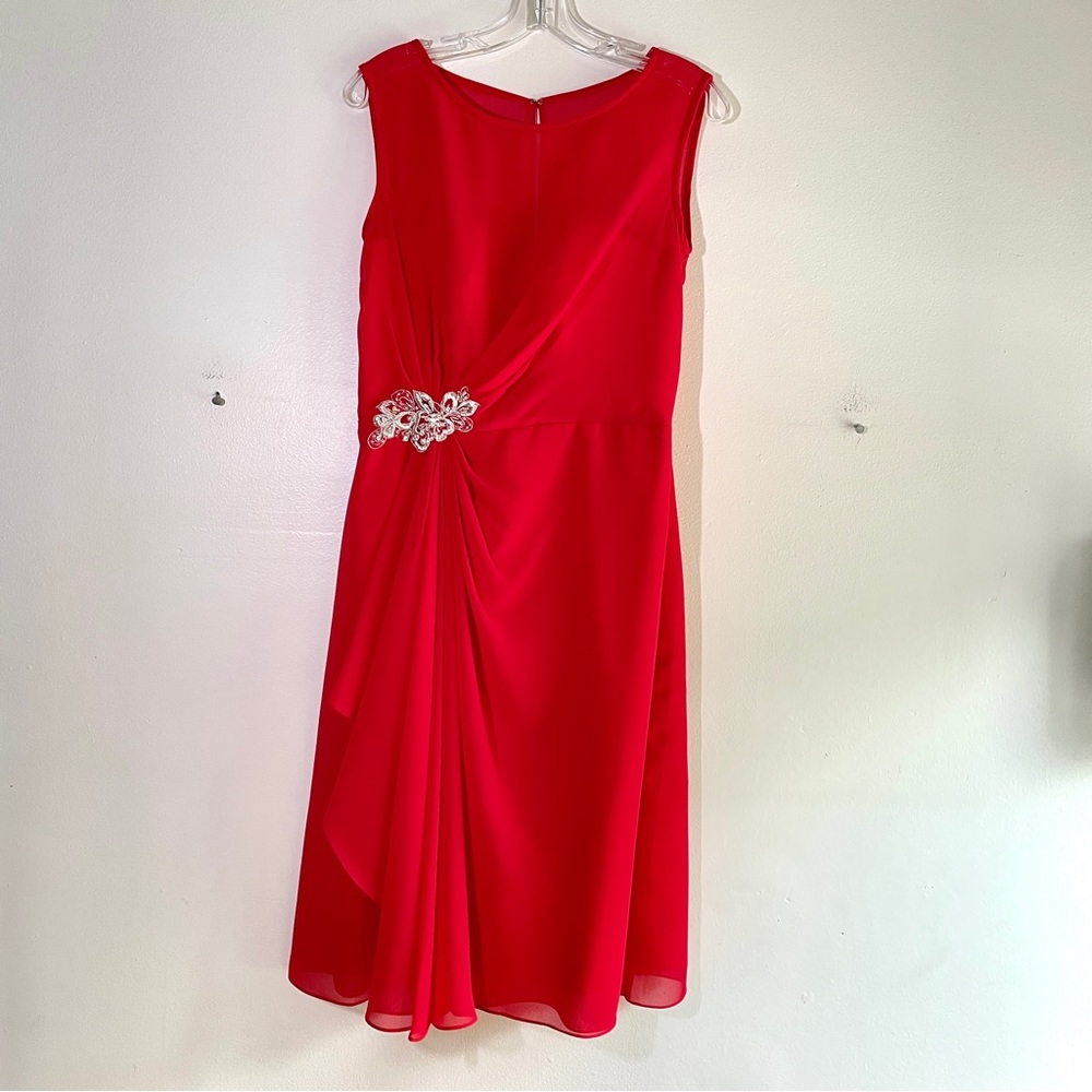 Bridesmaid Crimson Red Cocktail Formal Dress Size 12 Medium